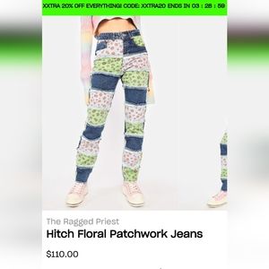 Ragged patchwork jeans, size 30